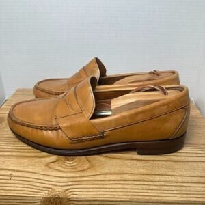 Allen Edmonds Cavanaugh Leather Slip On Tan Penny Loafers Shoes Mens 9.5 EEE